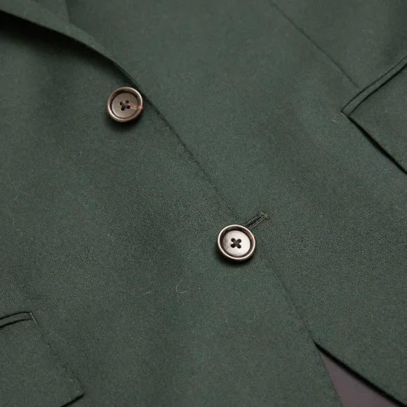 J Crew Ludlow Slim-fit suit jacket with double vent in Italian wool Green 38S - Picture 2 of 4